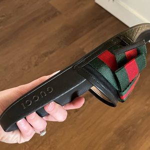 Gucci Satin Web Bow Slide Sandals